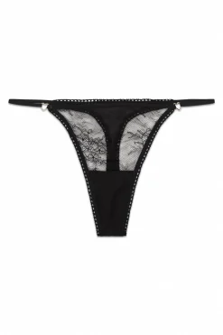 Tanga tira encaje negro