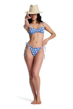Top bikini con aros flores
