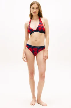 Top bikini tipo halter estampado floral