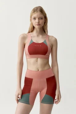 Top deportivo Darana rojo coral/verde