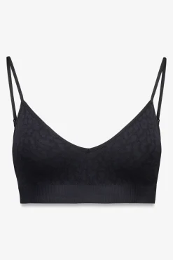 Top sin costuras NATURAL animal print negro