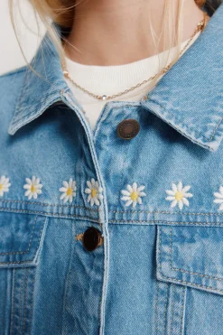 Trucker denim ni&ntilde;a margaritas