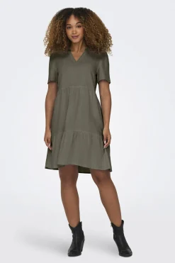 Vestido corto de lino