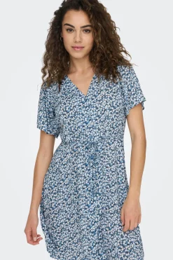 Vestido corto manga corta
