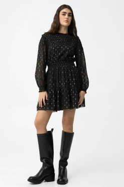 Vestido Drapead con Volantes