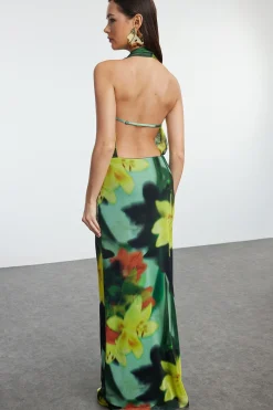 Vestido espalda abierta estampado