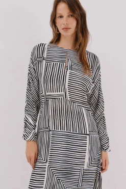 Vestido estampado midi