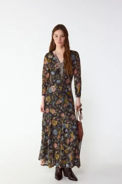 Vestido estampado vuelo