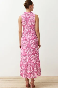 Vestido largo cuello camisero