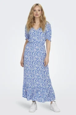 Vestido largo manga corta