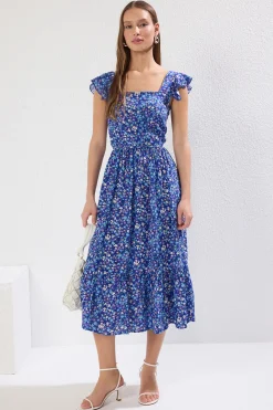 Vestido midi flores