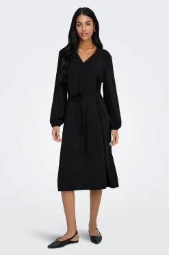 Vestido midi manga larga