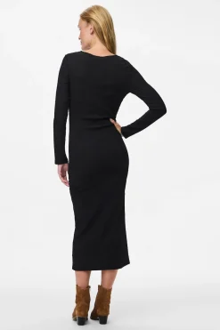 Vestido midi manga larga