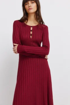 Vestido midi punto rojo