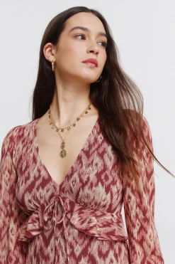 Vestido midi volante cintura