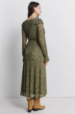 Vestido verde estampado