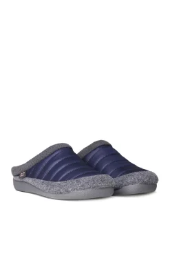 Zapatilla Para Hombre Tipo Zueco En Fieltro Y Tejido Acolchado