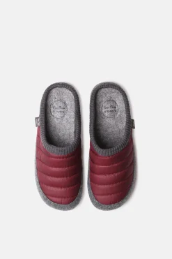 Zapatilla Para Hombre Tipo Zueco en Fieltro y Tejido Acolchado
