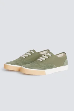 Zapatilla piel combinada