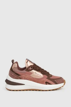 Zapatillas bajas con cuero