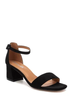 Zapatos antelina tac&oacute;n ancho